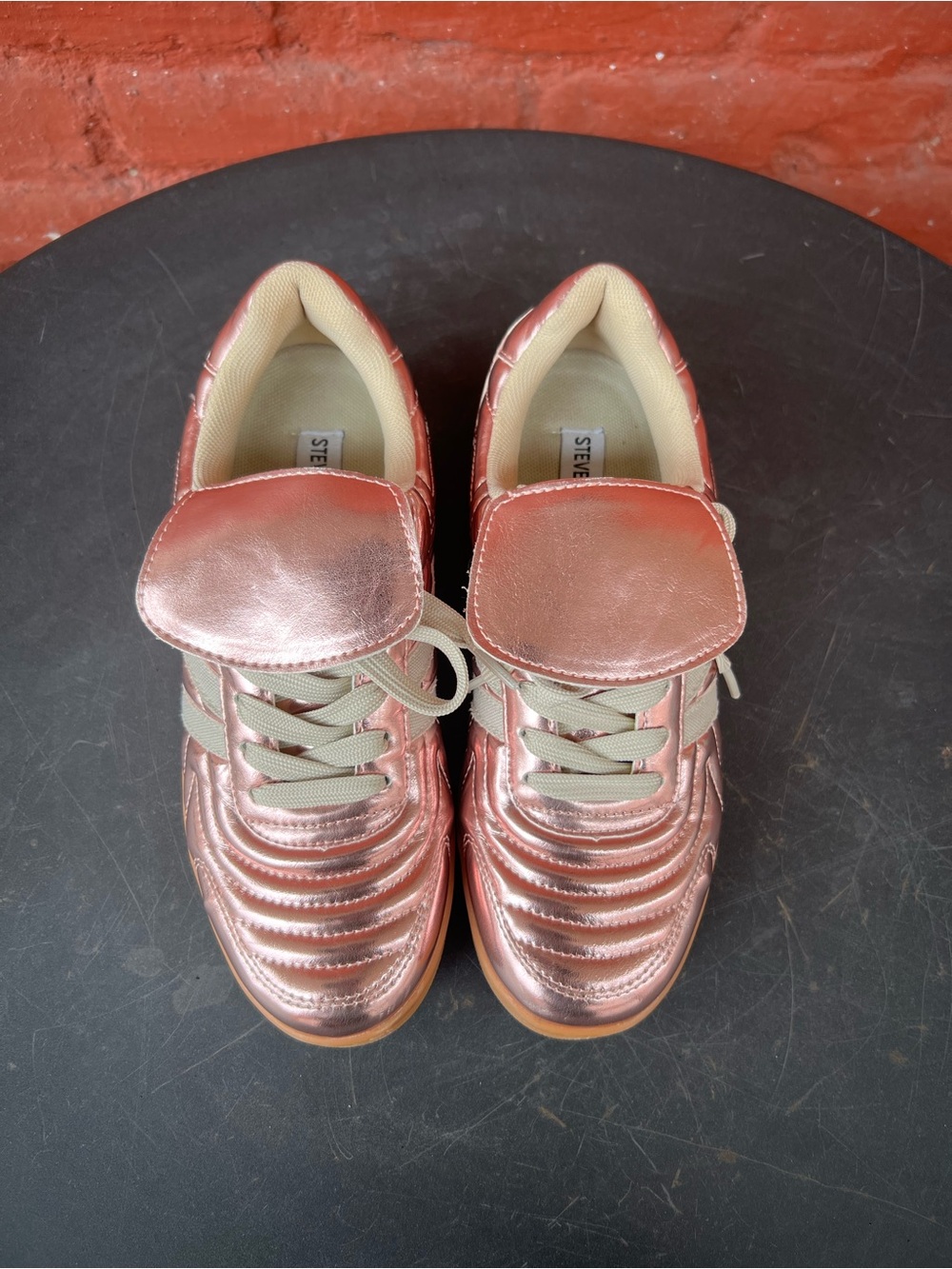 Steve Madden “Madrid” Metallic Rose Gold Sneakers, US 7